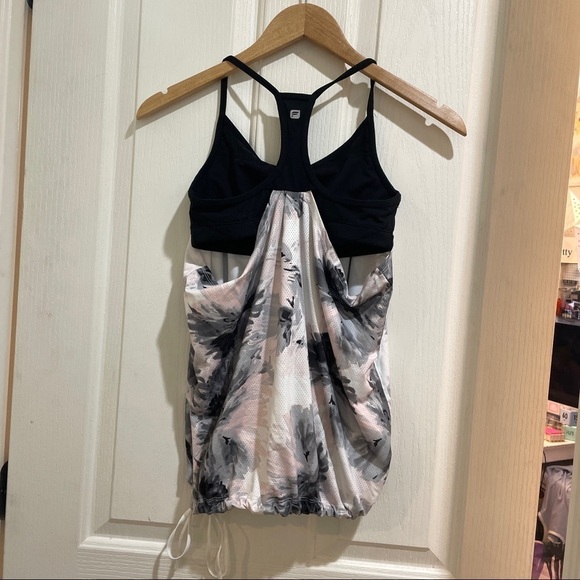 FABLETICS Tank Top built in bra athletic size small black grey pink running yoga - Picture 3 of 5